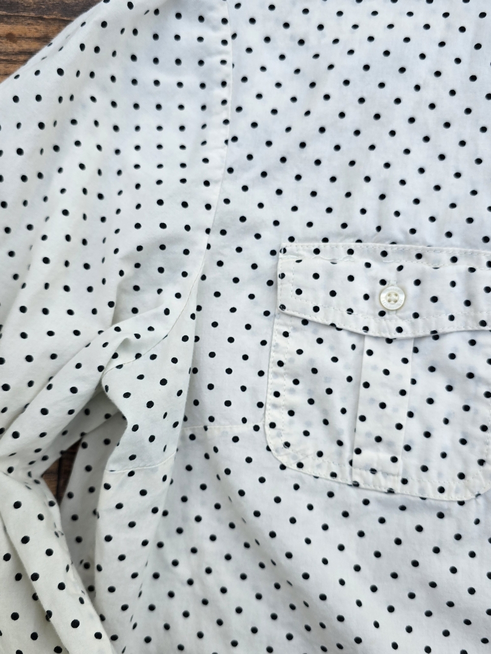 Tommy Hilfiger Cotton White Polka Dot Button-Up Shirt Size XL - Picture 6 of 8